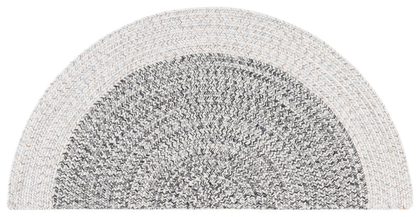 Safavieh Braided Hand‑Woven 2X4 Ivory & Grey-Black Indoor/Outdoor Accent Rug, Low-Profile Durable Polypropylene BRA281G-24HM