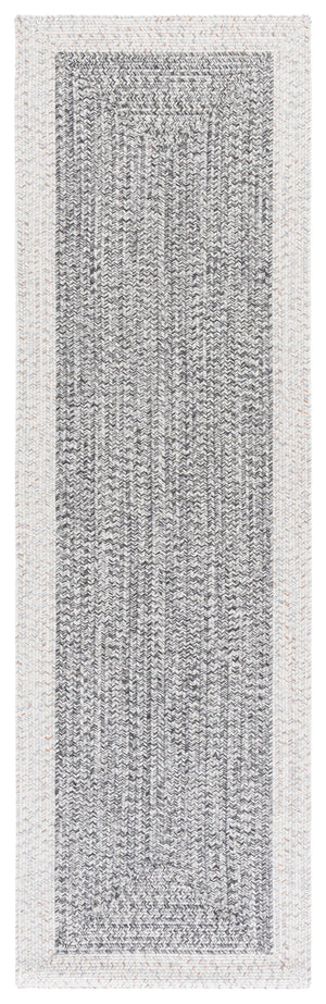 Safavieh Braided Area Rug - Elegant Ivory And Grey Runner For Indoor/Outdoor Spaces, Washable Design Ivory ,Grey Black Polypropylene Pile Bra281g-28