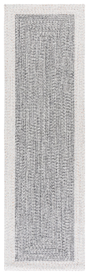 Safavieh Braided Indoor Outdoor Area Rug - Hand Woven Polypropylene, Washable, Durable & Versatile Design Ivory ,Grey Black Polypropylene Pile Bra281g-2