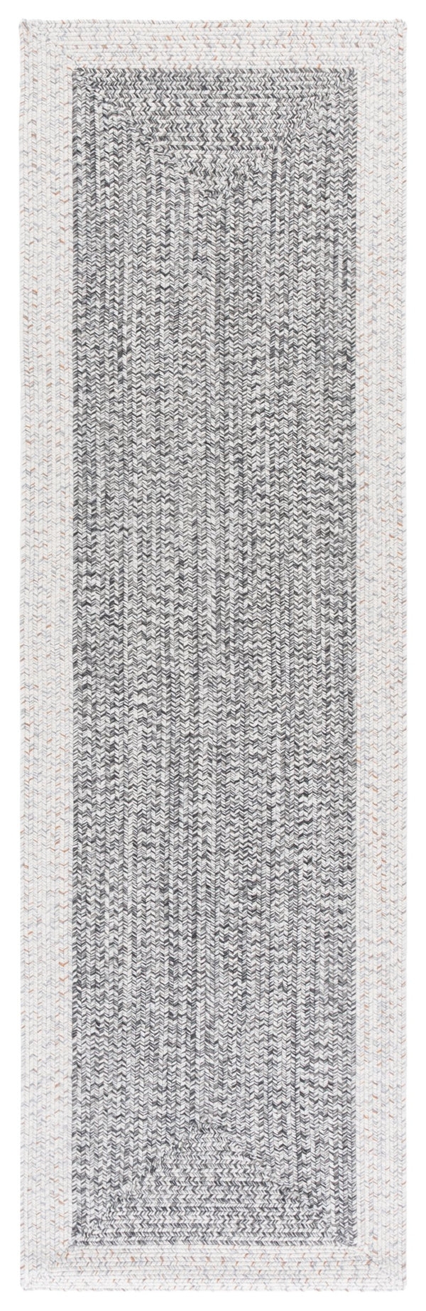 Safavieh Braided Hand‑Woven 2X4 Ivory & Grey-Black Indoor/Outdoor Accent Rug, Low-Profile Durable Polypropylene BRA281G-24HM