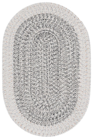 Safavieh Braided Hand‑Woven 2X4 Ivory & Grey-Black Indoor/Outdoor Accent Rug, Low-Profile Durable Polypropylene BRA281G-24HM