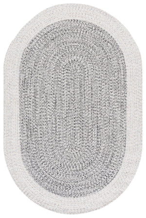 Safavieh Braided Area Rug - Elegant Ivory And Grey Runner For Indoor/Outdoor Spaces, Washable Design Ivory ,Grey Black Polypropylene Pile Bra281g-4ov