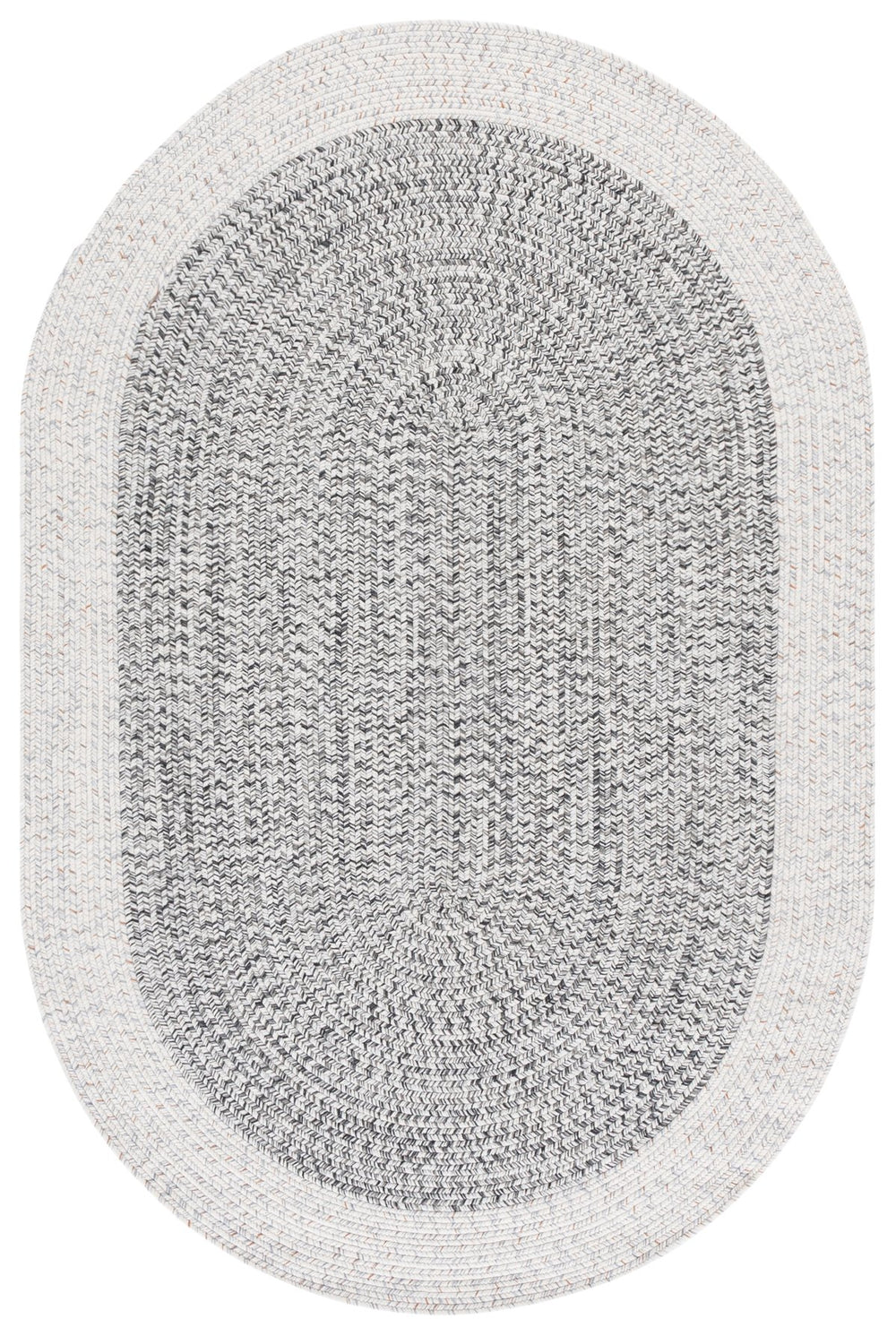 Safavieh Braided Hand‑Woven 2X4 Ivory & Grey-Black Indoor/Outdoor Accent Rug, Low-Profile Durable Polypropylene BRA281G-24HM