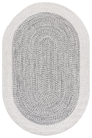 Safavieh Braided Indoor Outdoor Area Rug - Hand Woven Polypropylene, Washable, Durable & Versatile Design Ivory ,Grey Black Polypropylene Pile Bra281g-2