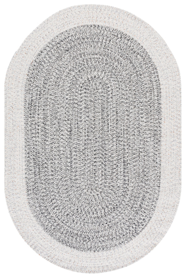 Safavieh Braided Indoor Outdoor Area Rug - Hand Woven Polypropylene, Washable, Durable & Versatile Design Ivory ,Grey Black Polypropylene Pile Bra281g-2