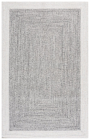 Safavieh Braided Area Rug - Elegant Ivory And Grey Runner For Indoor/Outdoor Spaces, Washable Design Ivory ,Grey Black Polypropylene Pile Bra281g-5