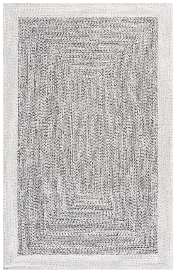 Safavieh Braided Area Rug - Elegant Ivory And Grey Runner For Indoor/Outdoor Spaces, Washable Design Ivory ,Grey Black Polypropylene Pile Bra281g-5