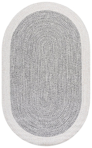 Safavieh Braided Area Rug - Elegant Ivory And Grey Runner For Indoor/Outdoor Spaces, Washable Design Ivory ,Grey Black Polypropylene Pile Bra281g-5ov