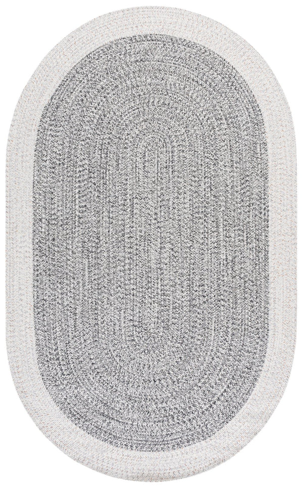 Safavieh Braided Area Rug - Elegant Ivory And Grey Runner For Indoor/Outdoor Spaces, Washable Design Ivory ,Grey Black Polypropylene Pile Bra281g-5ov