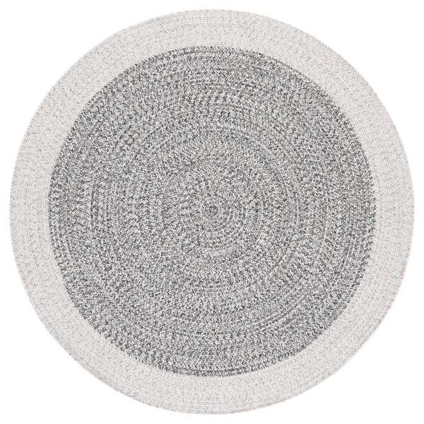 Safavieh Braided Area Rug - Elegant Ivory And Grey Runner For Indoor/Outdoor Spaces, Washable Design Ivory ,Grey Black Polypropylene Pile Bra281g-5r