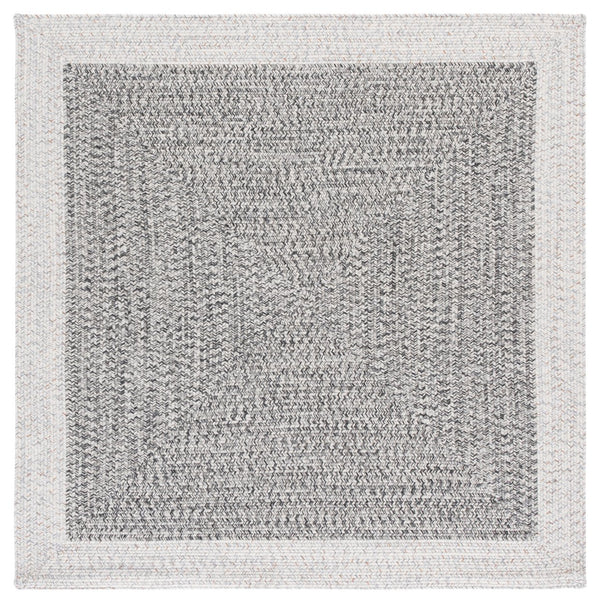 Safavieh Braided Area Rug - Elegant Ivory And Grey Runner For Indoor/Outdoor Spaces, Washable Design Ivory ,Grey Black Polypropylene Pile Bra281g-5sq