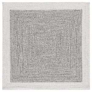 Safavieh Braided Hand‑Woven 2X4 Ivory & Grey-Black Indoor/Outdoor Accent Rug, Low-Profile Durable Polypropylene BRA281G-24HM
