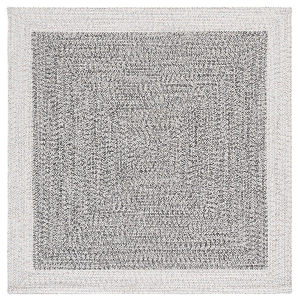 Safavieh Braided Hand‑Woven 2X4 Ivory & Grey-Black Indoor/Outdoor Accent Rug, Low-Profile Durable Polypropylene BRA281G-24HM