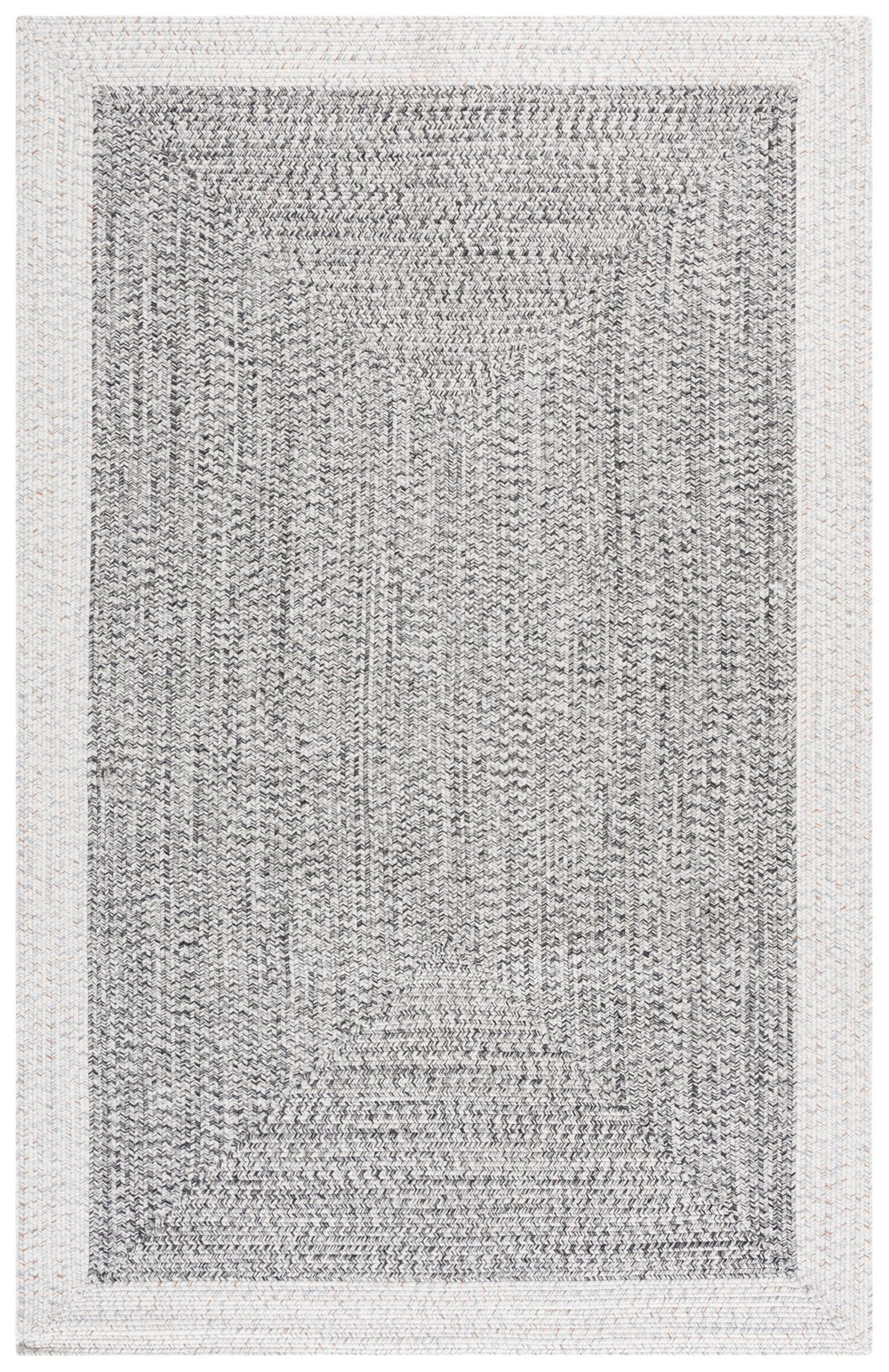 Safavieh Braided Hand‑Woven 2X4 Ivory & Grey-Black Indoor/Outdoor Accent Rug, Low-Profile Durable Polypropylene BRA281G-24HM