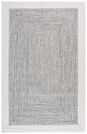 Safavieh Braided Hand‑Woven 2X4 Ivory & Grey-Black Indoor/Outdoor Accent Rug, Low-Profile Durable Polypropylene BRA281G-24HM