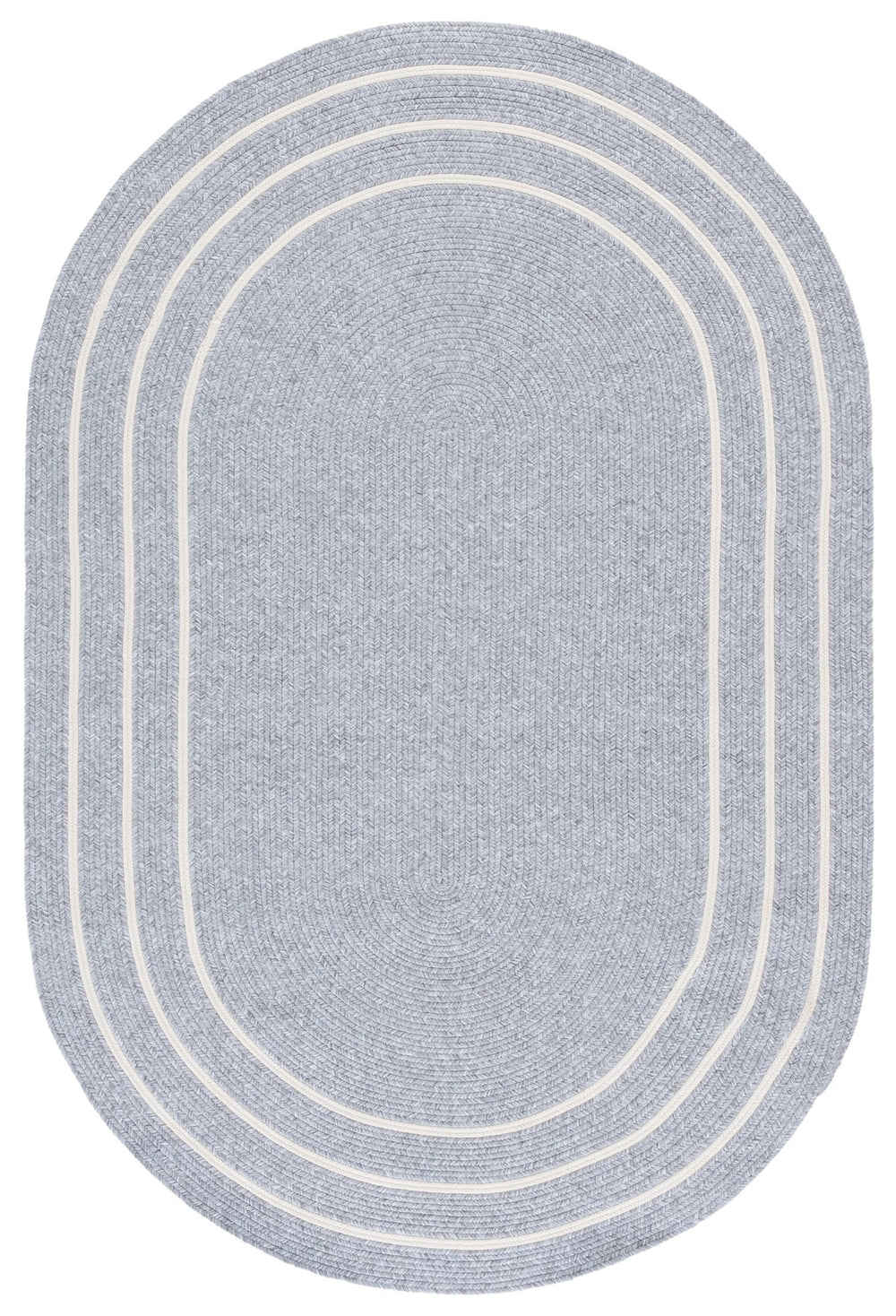 Safavieh Braided Handwoven 2X4 Light Grey Ivory Accent Rug — Durable Polypropylene, Stain-Resistant, Washable, Indoor/Outdoor BRA282F-24HM