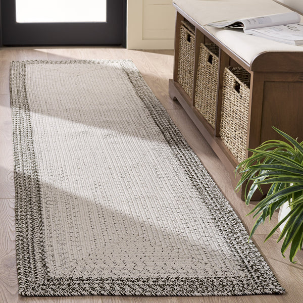 Safavieh Braided Low-Profile Handwoven Rug In Ivory & Grey — Durable Polypropylene, Indoor/Outdoor Elegance 6'-0" x 9'-0" BRA283A-6