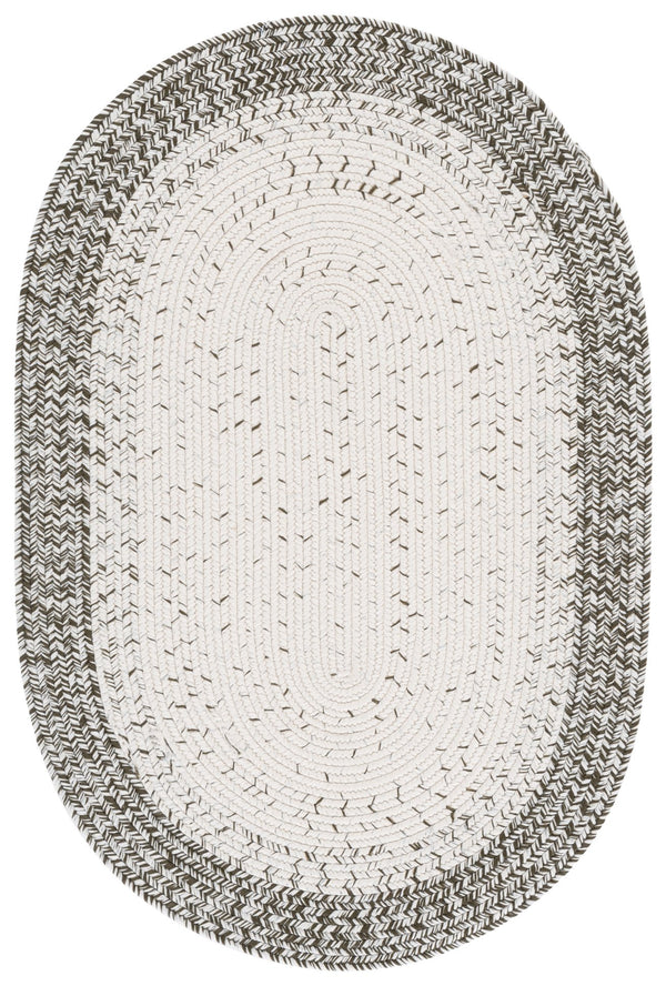 Safavieh Braided Low-Profile Handwoven Rug In Ivory & Grey — Durable Polypropylene, Indoor/Outdoor Elegance 6'-0" x 9'-0" BRA283A-6