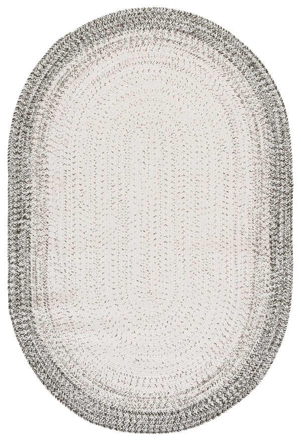 Safavieh Braided Low-Profile Handwoven Rug In Ivory & Grey — Durable Polypropylene, Indoor/Outdoor Elegance 6'-0" x 9'-0" BRA283A-6