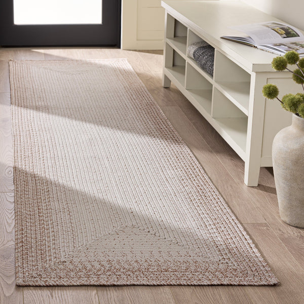 Safavieh Braided Handwoven Ivory Beige Area Rug — Low‑Profile, Washable Polypropylene, Coastal To Contemporary Style 4'-0" x 6'-0" BRA283B-4