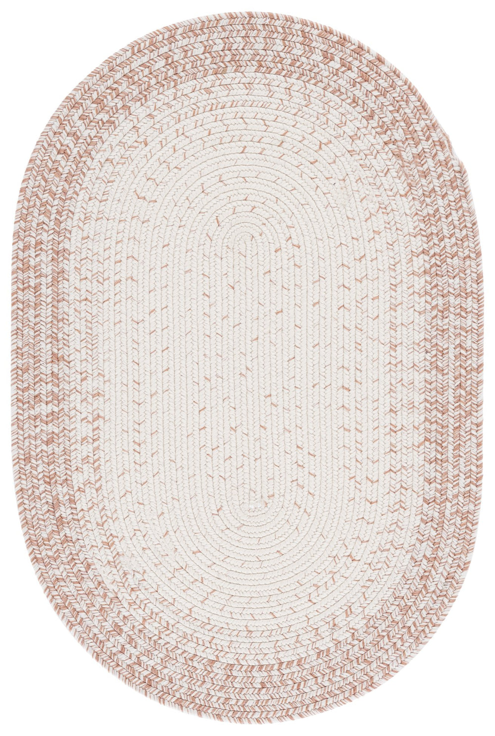 Safavieh Braided Low-Profile Round Rug Ivory Beige — Durable Polypropylene, Hand-Woven, Easy-Care Accent Piece 5'-0" x 5'-0" BRA283B-5R
