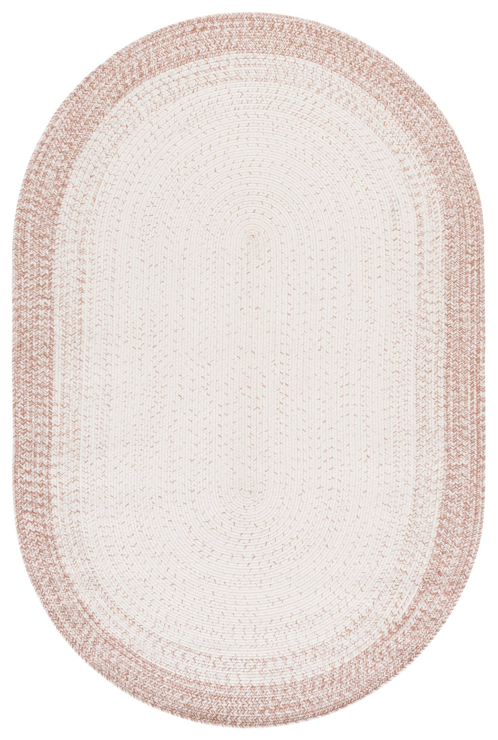 Safavieh Braided Low-Profile Round Rug Ivory Beige — Durable Polypropylene, Hand-Woven, Easy-Care Accent Piece 5'-0" x 5'-0" BRA283B-5R