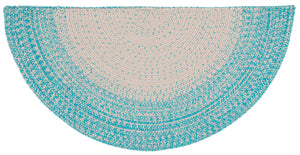 Safavieh Braided Oval Ivory And Aqua Rug — Hand-Woven Polypropylene, Coastal Texture, Stain-Resistant & Washable 5'-0" x 8'-0" BRA283J-5OV