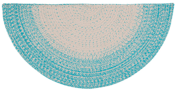 Safavieh Braided Oval Ivory And Aqua Rug — Hand-Woven Polypropylene, Coastal Texture, Stain-Resistant & Washable 5'-0" x 8'-0" BRA283J-5OV