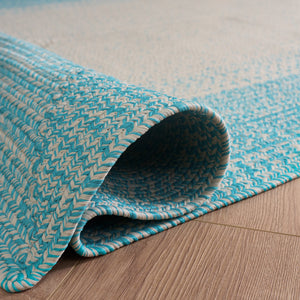 Safavieh Braided Ivory Aqua Accent Rug — Handwoven Polypropylene, Low-Profile 1/4" Pile, Indoor/Outdoor Washable 2'-0" x 4'-0" BRA283J-24HM