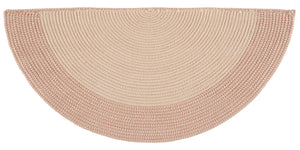 Safavieh Braided Hand-Woven Square Rug In Ivory And Peach — Low-Profile, Washable Polypropylene For Indoors Outdoors 5'-0" x 5'-0" BRA284P-5SQ