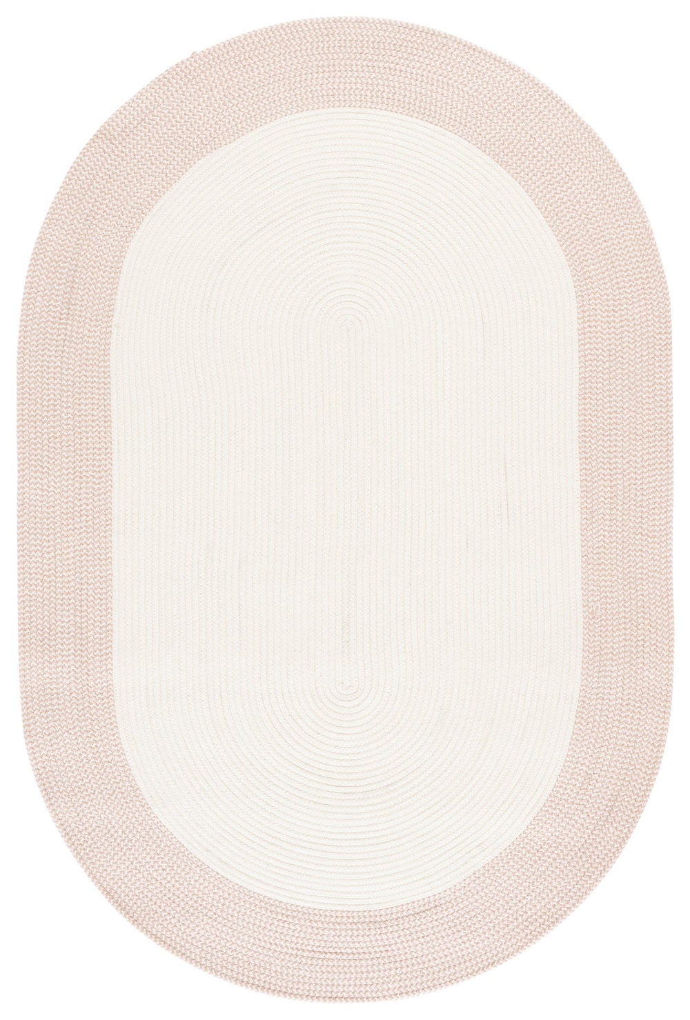 Safavieh Braided Hand-Woven Ivory And Peach Runner — Low-Profile, Washable Polypropylene For Indoor/Outdoor Traffic 2'-3" x 8'-0" BRA284P-28