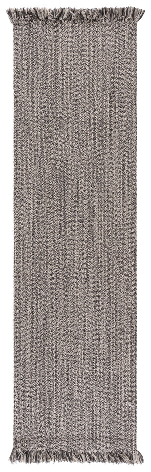 Safavieh Braided Hand-Woven Grey And Ivory Round Area Rug — Durable Polypropylene, Coastal Texture, Washable Elegance 6'-0" x 6'-0" BRA301F-6R