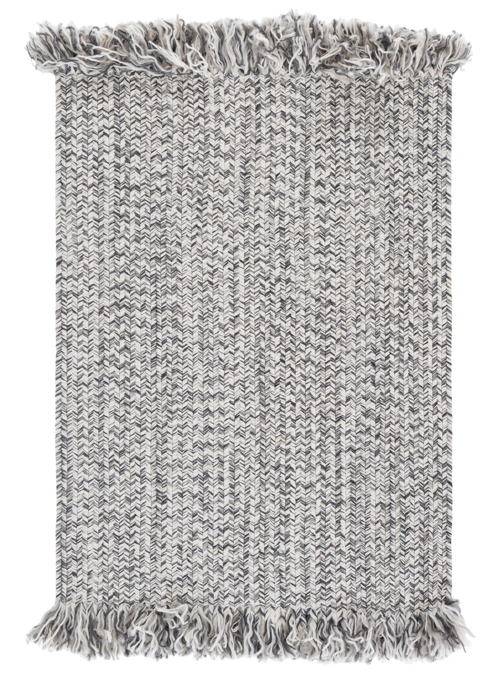 Safavieh Braided Compact Grey Ivory Area Rug - Low-Profile, Machine Washable Polypropylene, Indoor/Outdoor Accent Piece 3'-0" x 5'-0" BRA301F-3