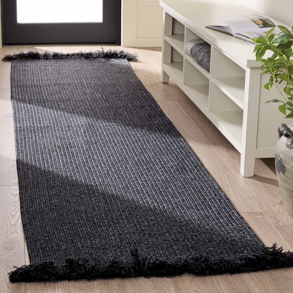 Safavieh Braided Charcoal Low-Profile 5X8 Indoor-Outdoor Rug — Handwoven Polypropylene, Washable, Durable 6'-0" x 9'-0" BRA301H-6