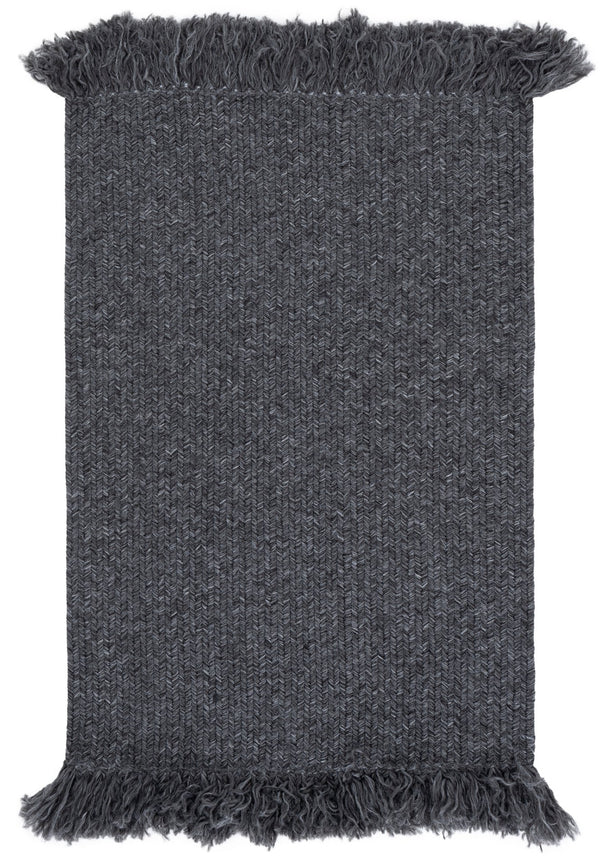 Safavieh Braided Charcoal Low-Profile 5X8 Indoor-Outdoor Rug — Handwoven Polypropylene, Washable, Durable 6'-0" x 9'-0" BRA301H-6