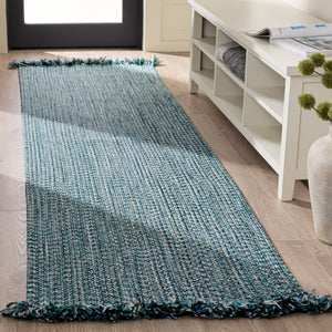 Safavieh Braided Coastal Turquoise Area Rug — Low-Profile Handwoven Polypropylene, Fade & Stain Resistant 5'-0" x 8'-0" BRA301K-5