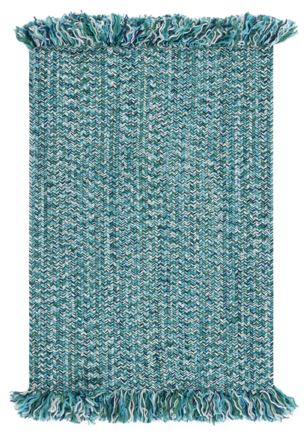 Safavieh Braided Coastal Turquoise Area Rug — Low-Profile Handwoven Polypropylene, Fade & Stain Resistant 5'-0" x 8'-0" BRA301K-5