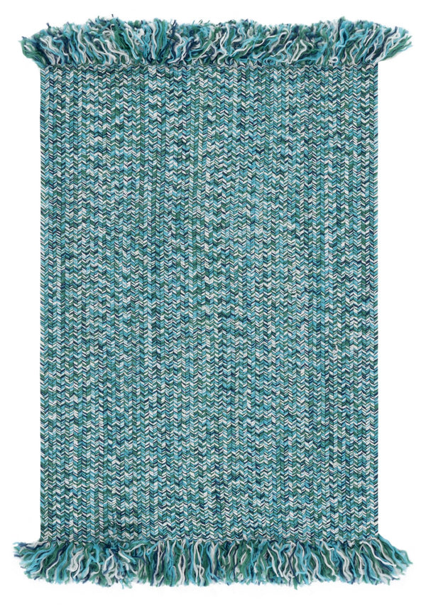 Safavieh Braided Handwoven Turquoise Round Rug — Durable Polypropylene, Low-Profile, Indoor/Outdoor Accent Mat 6'-0" x 6'-0" BRA301K-6R