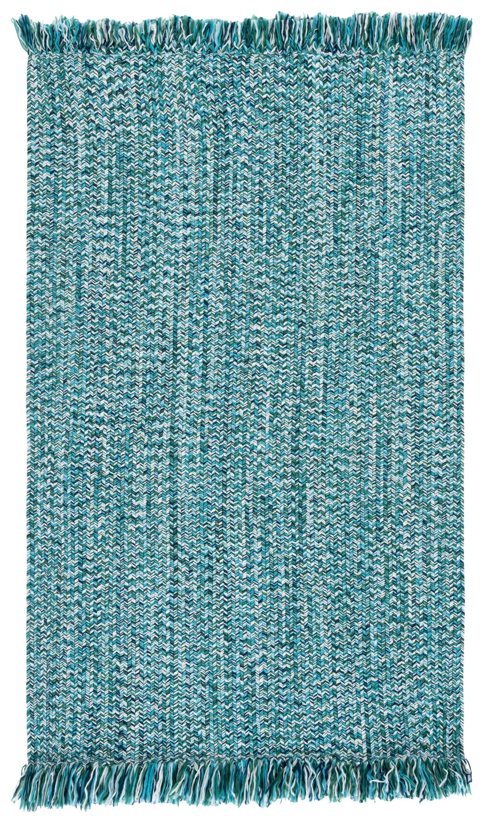Safavieh Braided Turquoise Indoor/Outdoor Braided Area Rug — Low-Profile, Washable Polypropylene, Fade-Resistant Durable Accent 3'-0" x 5'-0" BRA301K-3