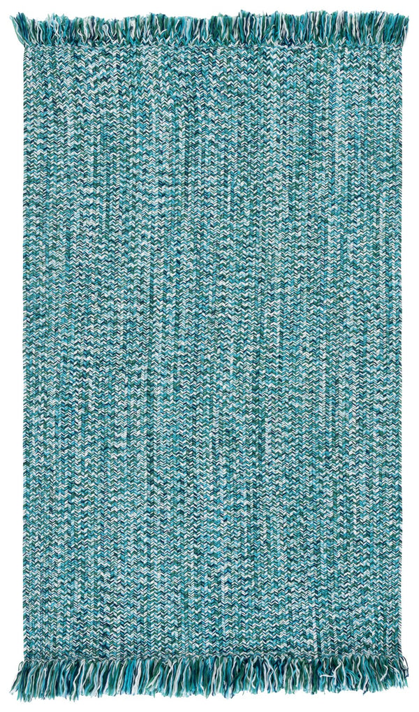 Safavieh Braided Turquoise Indoor/Outdoor Braided Area Rug — Low-Profile, Washable Polypropylene, Fade-Resistant Durable Accent 3'-0" x 5'-0" BRA301K-3