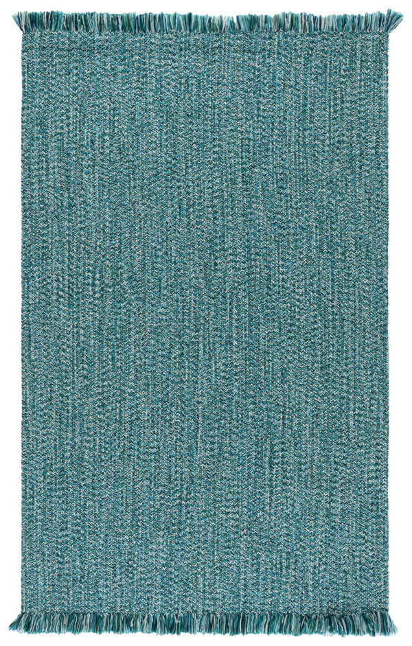 Safavieh Braided Coastal Turquoise Area Rug — Low-Profile Handwoven Polypropylene, Fade & Stain Resistant 5'-0" x 8'-0" BRA301K-5