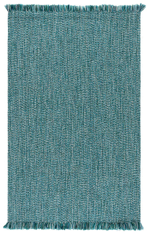 Safavieh Braided Turquoise Indoor/Outdoor Area Rug — Handwoven Polypropylene, Low-Profile Durable Coastal Style 8'-0" x 10'-0" BRA301K-8