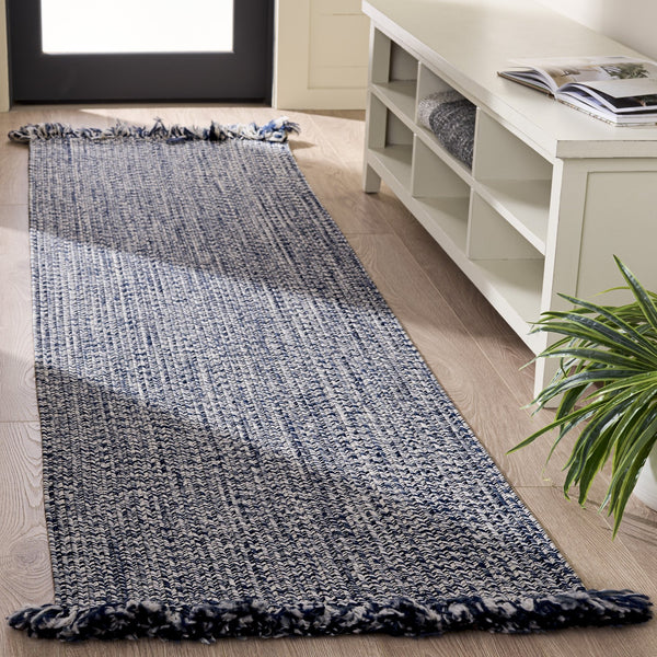 Safavieh Braided Navy Accent Rug — Hand‑Woven Braided Polypropylene, Low‑Profile Durable Design For Indoor/Outdoor Use 3'-0" x 5'-0" BRA301N-3