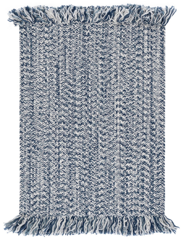 Safavieh Braided Navy Indoor/Outdoor Area Rug - Hand-Woven Braided Polypropylene, Low-Profile Washable Comfort And Coastal Charm 6'-0" x 9'-0" BRA301N-6