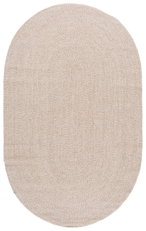 Safavieh Braided Hand-Woven Wool Oval Rug Beige — Low-Profile 1/4" Pile, Durable Soft Texture For Entryways 3'-0" x 5'-0" BRA500B-3OV