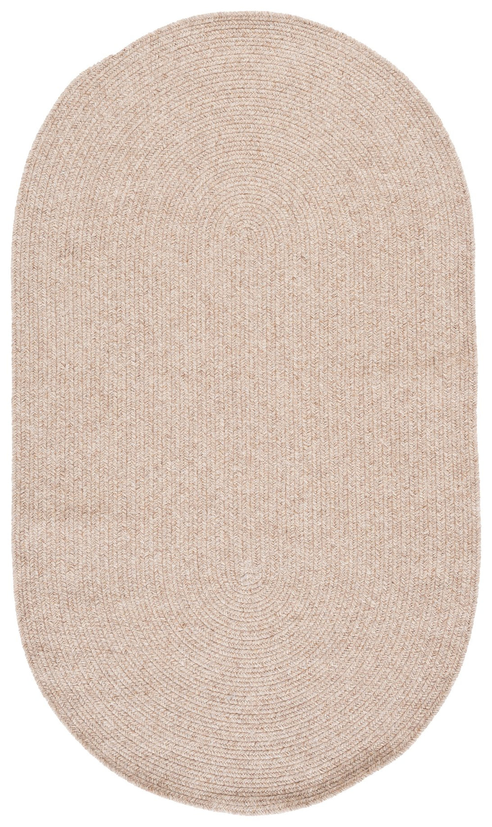 Safavieh Braided Handwoven Fine Wool Oval Rug In Rich Brown — 100% Wool Low-Profile Braided Texture, Cozy Durable Elegance 6'-0" x 8'-0" BRA500T-68OV