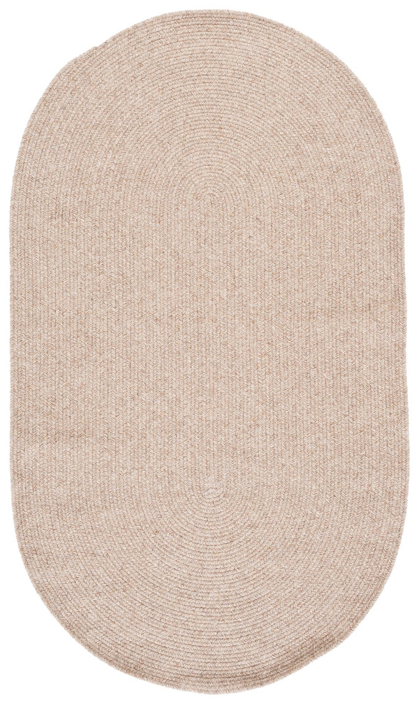 Safavieh Braided Handwoven Fine Wool Oval Rug In Rich Brown — 100% Wool Low-Profile Braided Texture, Cozy Durable Elegance 6'-0" x 8'-0" BRA500T-68OV