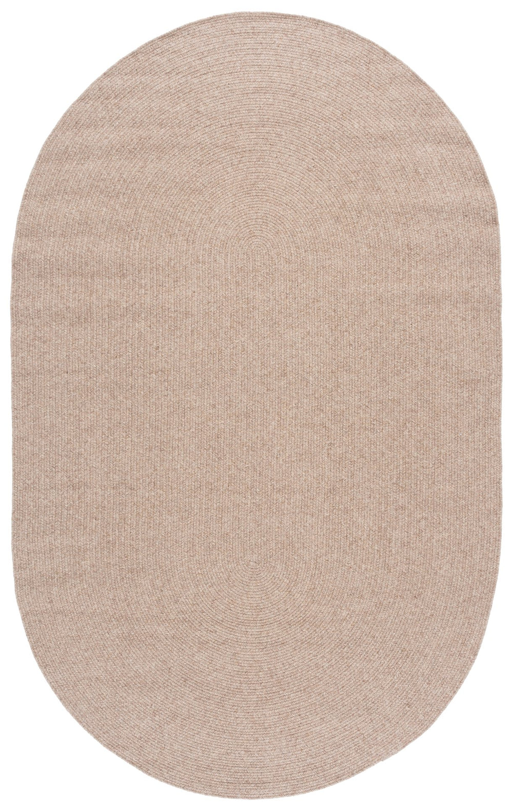 Safavieh Braided Handwoven Fine Wool Oval Rug In Rich Brown — 100% Wool Low-Profile Braided Texture, Cozy Durable Elegance 6'-0" x 8'-0" BRA500T-68OV