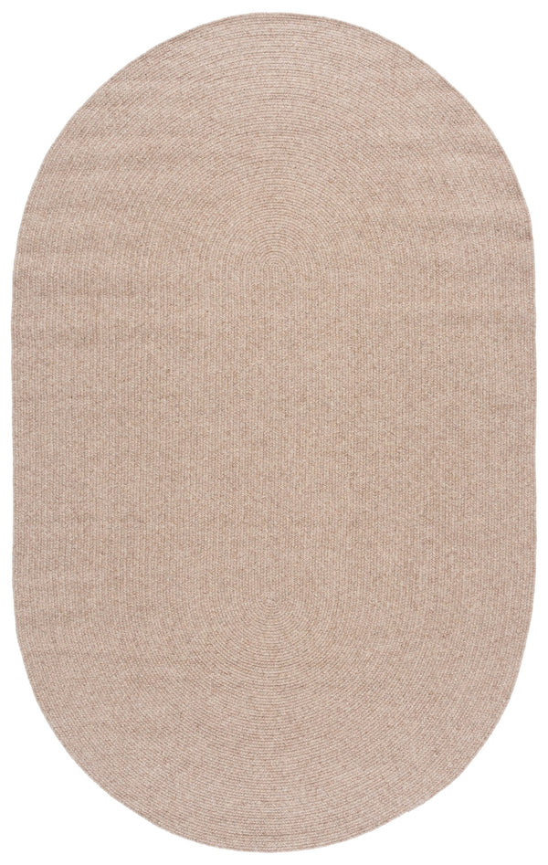 Safavieh Braided Handwoven Fine Wool Oval Rug In Rich Brown — 100% Wool Low-Profile Braided Texture, Cozy Durable Elegance 6'-0" x 8'-0" BRA500T-68OV