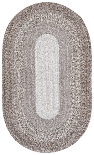 Safavieh Braided Handwoven Wool Oval Rug In Ivory And Brown — Low-Profile, Durable, Cozy Accent For Home Decor 5'-0" x 8'-0" BRA501A-5OV